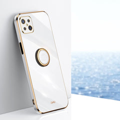 XINLI Straight Edge 6D Electroplate TPU Phone Case with Ring Holder, For OPPO A92s, For OPPO A93, For OPPO F11