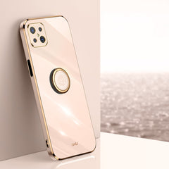 XINLI Straight Edge 6D Electroplate TPU Phone Case with Ring Holder, For OPPO A92s, For OPPO A93, For OPPO F11