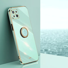 XINLI Straight Edge 6D Electroplate TPU Phone Case with Ring Holder, For OPPO A92s, For OPPO A93, For OPPO F11