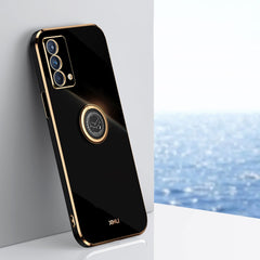 XINLI Straight Edge 6D Electroplate TPU Phone Case with Ring Holder, For OPPO A92s, For OPPO A93, For OPPO F11