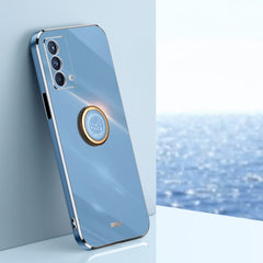 XINLI Straight Edge 6D Electroplate TPU Phone Case with Ring Holder, For OPPO A92s, For OPPO A93, For OPPO F11