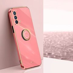 XINLI Straight Edge 6D Electroplate TPU Phone Case with Ring Holder, For OPPO A92s, For OPPO A93, For OPPO F11
