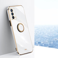 XINLI Straight Edge 6D Electroplate TPU Phone Case with Ring Holder, For OPPO A92s, For OPPO A93, For OPPO F11