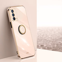 XINLI Straight Edge 6D Electroplate TPU Phone Case with Ring Holder, For OPPO A92s, For OPPO A93, For OPPO F11