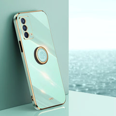 XINLI Straight Edge 6D Electroplate TPU Phone Case with Ring Holder, For OPPO A92s, For OPPO A93, For OPPO F11