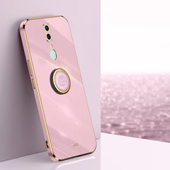 XINLI Straight Edge 6D Electroplate TPU Phone Case with Ring Holder, For OPPO A92s, For OPPO A93, For OPPO F11
