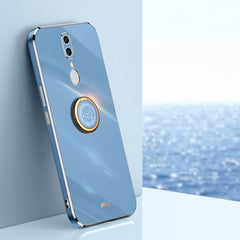 XINLI Straight Edge 6D Electroplate TPU Phone Case with Ring Holder, For OPPO A92s, For OPPO A93, For OPPO F11