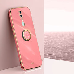 XINLI Straight Edge 6D Electroplate TPU Phone Case with Ring Holder, For OPPO A92s, For OPPO A93, For OPPO F11