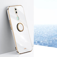 XINLI Straight Edge 6D Electroplate TPU Phone Case with Ring Holder, For OPPO A92s, For OPPO A93, For OPPO F11