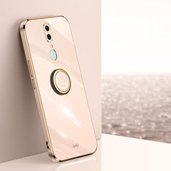 XINLI Straight Edge 6D Electroplate TPU Phone Case with Ring Holder, For OPPO A92s, For OPPO A93, For OPPO F11