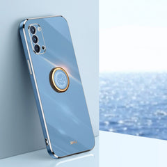 XINLI Straight Edge 6D Electroplate TPU Phone Case with Ring Holder, For OPPO Reno4 Pro, For OPPO Reno4 SE, For OPPO Reno5 4G