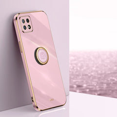 XINLI Straight Edge 6D Electroplate TPU Phone Case with Ring Holder, For OPPO Reno4 Pro, For OPPO Reno4 SE, For OPPO Reno5 4G