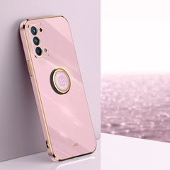 XINLI Straight Edge 6D Electroplate TPU Phone Case with Ring Holder, For OPPO Reno6 Pro 5G, For OPPO Reno6 Pro+ 5G, For OPPO A53