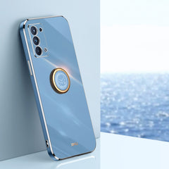 XINLI Straight Edge 6D Electroplate TPU Phone Case with Ring Holder, For OPPO Reno6 Pro 5G, For OPPO Reno6 Pro+ 5G, For OPPO A53
