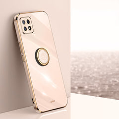 XINLI Straight Edge 6D Electroplate TPU Phone Case with Ring Holder, For OPPO Reno6 Pro 5G, For OPPO Reno6 Pro+ 5G, For OPPO A53