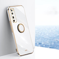 XINLI Straight Edge 6D Electroplate TPU Phone Case with Ring Holder