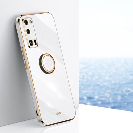 XINLI Straight Edge 6D Electroplate TPU Phone Case with Ring Holder