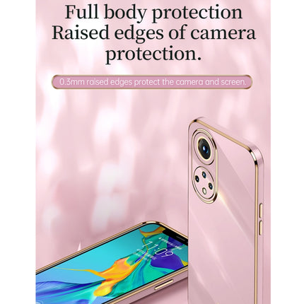 XINLI Straight Edge 6D Electroplate TPU Phone Case with Ring Holder, For Honor 50, For Honor 50 SE, For Honor Play 3