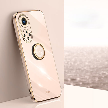 XINLI Straight Edge 6D Electroplate TPU Phone Case with Ring Holder