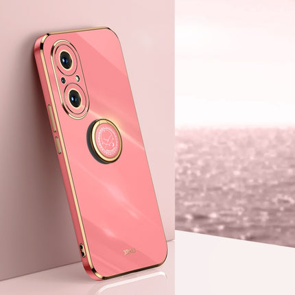 XINLI Straight Edge 6D Electroplate TPU Phone Case with Ring Holder, For Honor 50, For Honor 50 SE, For Honor Play 3