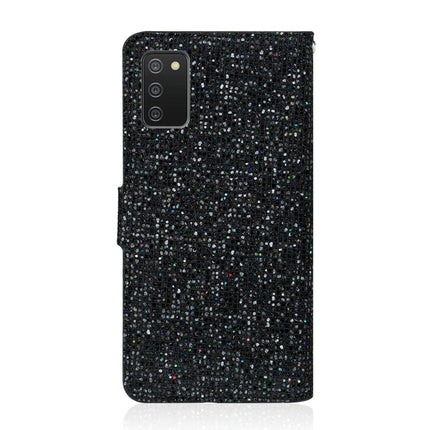 Glitter Powder Horizontal Flip Leather Case with Card Slots & Holder & Lanyard, For Samsung Galaxy A03s(EU Version)