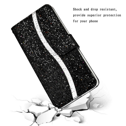 Glitter Powder Horizontal Flip Leather Case with Card Slots & Holder & Lanyard, For Samsung Galaxy A03s(EU Version)