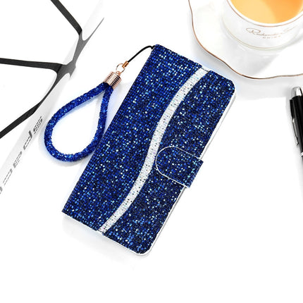 Glitter Powder Horizontal Flip Leather Case with Card Slots & Holder & Lanyard, For Samsung Galaxy A03s(EU Version)