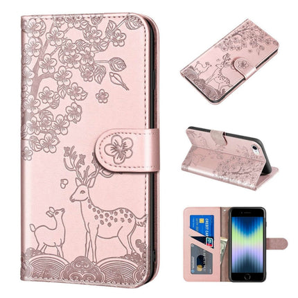 Sika Deer Embossing Pattern Horizontal Flip PU Leather Case with Holder & Card Slot & Wallet & Photo Frame, For iPhone 6 / 6s, For iPhone 6 Plus / 6s Plus, For iPhone SE 2022 / SE 2020 / 8 / 7, For iPhone 8 Plus / 7 Plus