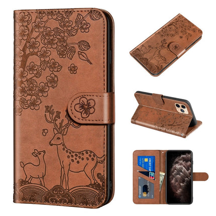 Sika Deer Embossing Pattern Horizontal Flip PU Leather Case with Holder & Card Slot & Wallet & Photo Frame, For iPhone 11, For iPhone 11 Pro, For iPhone 11 Pro Max, For iPhone 12 / 12 Pro