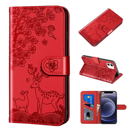 Sika Deer Embossing Pattern Horizontal Flip PU Leather Case with Holder & Card Slot & Wallet & Photo Frame, For iPhone 12 mini, For iPhone 12 Pro Max, For iPhone 13, For iPhone 13 mini