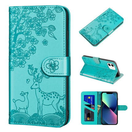 Sika Deer Embossing Pattern Horizontal Flip PU Leather Case with Holder & Card Slot & Wallet & Photo Frame, For iPhone 12 mini, For iPhone 12 Pro Max, For iPhone 13, For iPhone 13 mini