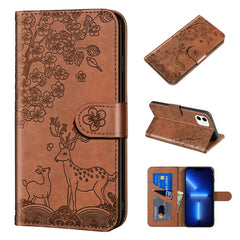 Sika Deer Embossing Pattern Horizontal Flip PU Leather Case with Holder & Card Slot & Wallet & Photo Frame, For iPhone 13 Pro, For iPhone 13 Pro Max, For iPhone X / XS, For iPhone XR