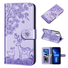 Sika Deer Embossing Pattern Horizontal Flip PU Leather Case with Holder & Card Slot & Wallet & Photo Frame, For iPhone 13 Pro, For iPhone 13 Pro Max, For iPhone X / XS, For iPhone XR