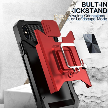 Sliding Camera Cover Design PC + TPU Shockproof Case with Ring Holder & Card Slot, For iPhone XS / X, For iPhone XR, For iPhone 11 Pro