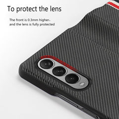 Carbon Fiber Texture Folding All Inclusive PU Shockproof Splicing Leather Case, For Samsung Galaxy Z Fold3 5G