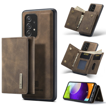DG.MING M1 Series 3-Fold Multi Card Wallet + Magnetic Back Cover Shockproof Case with Holder Function
