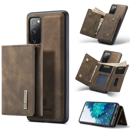 DG.MING M1 Series 3-Fold Multi Card Wallet + Magnetic Back Cover Shockproof Case with Holder Function