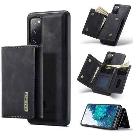 DG.MING M1 Series 3-Fold Multi Card Wallet + Magnetic Back Cover Shockproof Case with Holder Function