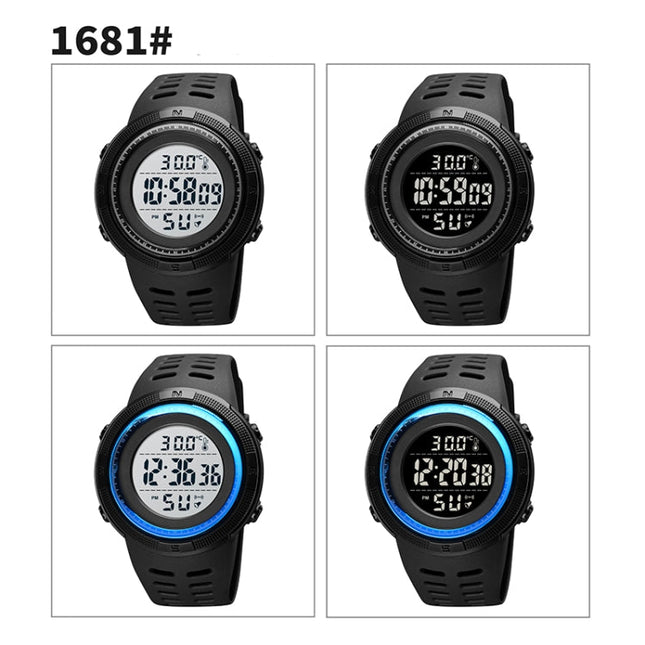 SKMEI 1681 Multifunctional LED Digital Display Luminous Electronic Watch, Support Body / Ambient Temperature Measurement