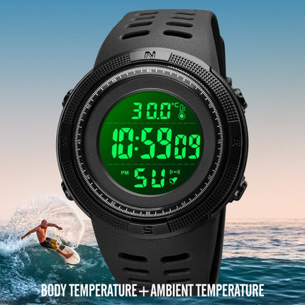 SKMEI 1681 Multifunctional LED Digital Display Luminous Electronic Watch, Support Body / Ambient Temperature Measurement