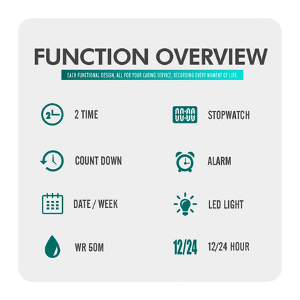 SKMEI 1723 Dual Time LED Digital Display Timing Luminous Electronic Watch