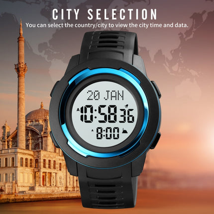 SKMEI 1729 Qibla Calendar Timing Multifunctional LED Digital Display Luminous Electronic Watch