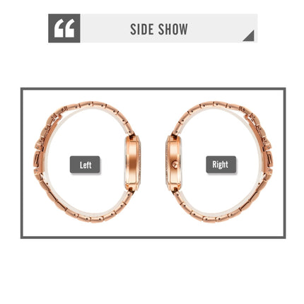 SKMEI 1739 Diamond Roman Numerals Round Dial Quartz Watch for Ladies