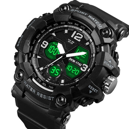 SKMEI 1742 Four-screen LED Digital Display Luminous Sports Shockproof Electronic Watch for Men