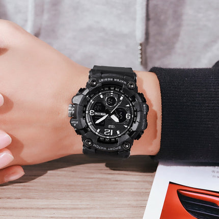 SKMEI 1742 Four-screen LED Digital Display Luminous Sports Shockproof Electronic Watch for Men