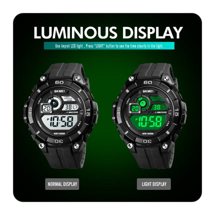 SKMEI 1756 Dual Time Countdown Alarm Clock Men Sports Luminous Electronic Watch