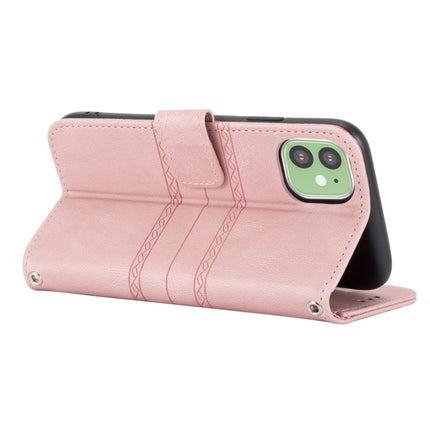 Embossed Striped Magnetic Buckle PU + TPU Horizontal Flip Leather Case with Holder & Card Slot & Wallet & Photo Frame & Sling, For iPhone 11 Pro Max, For iPhone XS / X, For iPhone XS Max, For iPhone XR