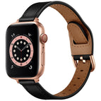 7 45mm / 6 & SE & 5 & 4 44mm / 3 & 2 & 1 42mm / Black Rose Gold Buckle