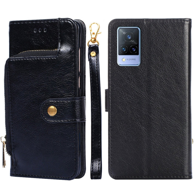 Zipper Bag PU + TPU Horizontal Flip Leather Case with Holder & Card Slot & Wallet & Lanyard, For vivo V21 5G / 4G, For vivo V21e 4G / Y73 2021, For vivo X60 Pro, For vivo Y51 2020 4G, For vivo Y52s 5G, For vivo Y72 5G / iQOO Z3