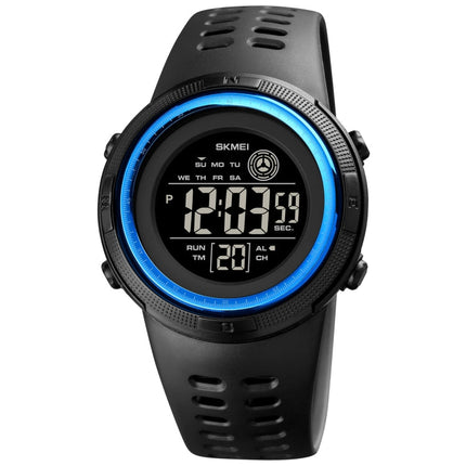 SKMEI 1773 Triplicate Round LED Dual Time Digital Display Colorful Backlight Electronic Watch